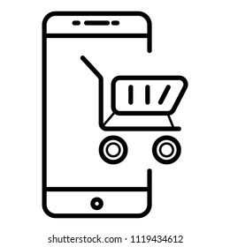 icon e commerce, buying phone