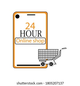 Icon eCommerce, Online-Shopping-Logo-Vorlage, vollständig bearbeitbares Bild. eps10
