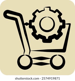 Icon E Commerce Optimization. related to Media and Advertising symbol. hand drawn style