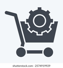 Icon E Commerce Optimization. related to Media and Advertising symbol. glyph style