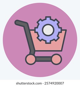 Icon E Commerce Optimization. related to Media and Advertising symbol. color mate style