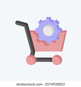 Icon E Commerce Optimization. related to Media and Advertising symbol. flat style