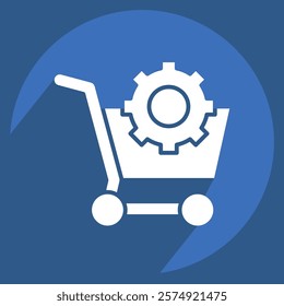 Icon E Commerce Optimization. related to Media and Advertising symbol. long shadow style