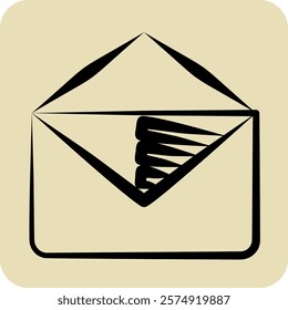 Icon E Mail Marketing. related to Media and Advertising symbol. hand drawn style. editable