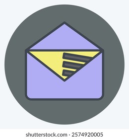 Icon E Mail Marketing. related to Media and Advertising symbol. color mate style. editable