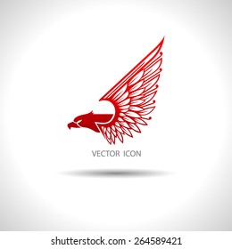 Icon with an eagle on a white background.