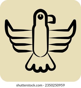 Icon Eagle. related to American Indigenous symbol. hand drawn style. simple design editable. simple illustration