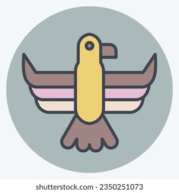 Icon Eagle. related to American Indigenous symbol. color mate style. simple design editable. simple illustration