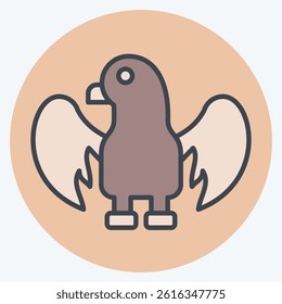 Icon Eagle. related to Kazakhstan symbol. color mate style. design editable