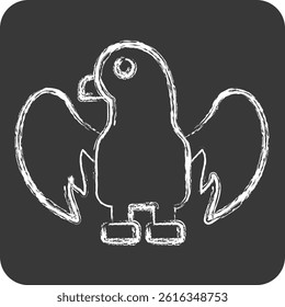Icon Eagle. related to Kazakhstan symbol. chalk Style. design editable