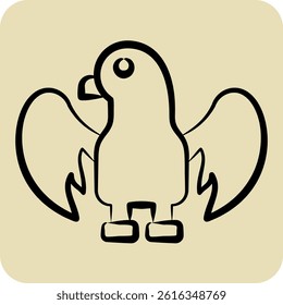 Icon Eagle. related to Kazakhstan symbol. hand drawn style. design editable