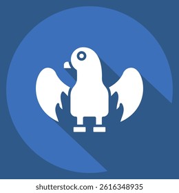 Icon Eagle. related to Kazakhstan symbol. long shadow style. design editable