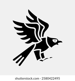 Icon eagle. Traditional tattoo elements. Icon in glyph style.