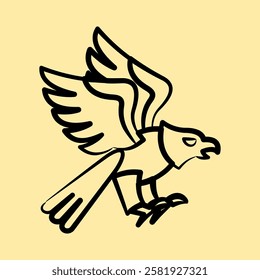 Icon eagle. Traditional tattoo elements. Icon in hand drawn style.