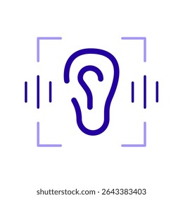 Icon a ear recognition, isolated against a clean background.