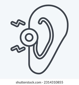 Icon Ear. related to Body Ache symbol. line style. simple design editable. simple illustration