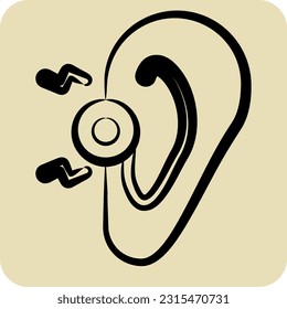 Icon Ear. related to Body Ache symbol. hand drawn style. simple design editable. simple illustration