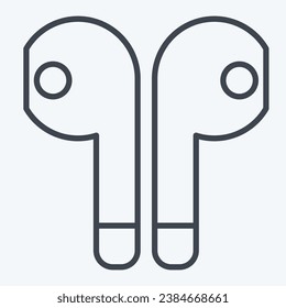 Icon Earbuds. related to Computer symbol. line style. simple design editable. simple illustration
