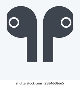 Icon Earbuds. related to Computer symbol. glyph style. simple design editable. simple illustration