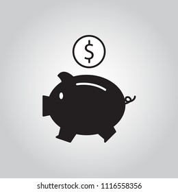 Icon Earnings / Pig / coin / Vector 10 EPS