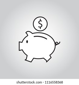 Icon Earnings / Pig / coin / Vector 10 EPS