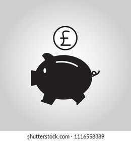 Icon Earnings / Pig / coin / Vector 10 EPS