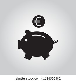 Icon Earnings / Pig / coin / Vector 10 EPS