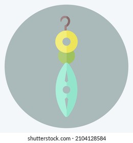 Icon Earrings 1 - Flat Style - simple illustration, good for prints , announcements, etc