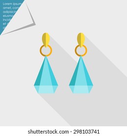 Icon of earrings with gemstones