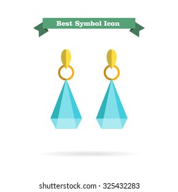 Icon of earrings with gemstones