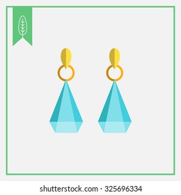 Icon of earrings with gemstones