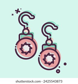 Icon Earrings. related to Jewelry symbol. MBE style. simple design editable. simple illustration