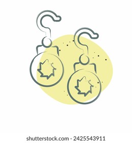 Icon Earrings. related to Jewelry symbol. Color Spot Style. simple design editable. simple illustration