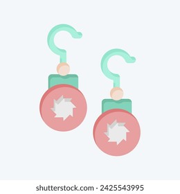 Icon Earrings. related to Jewelry symbol. flat style. simple design editable. simple illustration