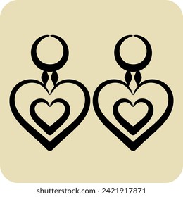 Icon Earrings. related to Ring symbol. hand drawn style. simple design editable. simple illustration