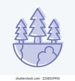 Icon Earth Environment. related to Environment symbol. two tone style. simple illustration. conservation. earth. clean