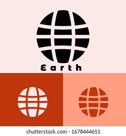 icon earth global concept line style