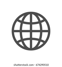 Icon of earth globe. Website icon. Monochrome illustration.
