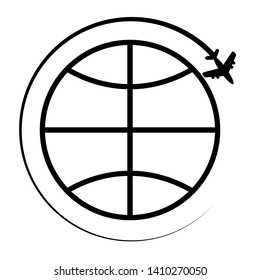 icon of the earth globe white background vector