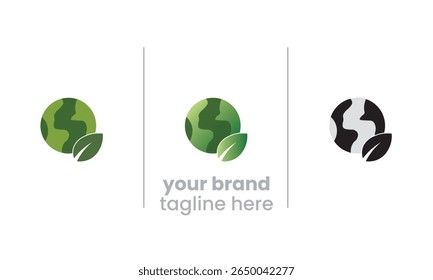 An icon of Earth with a green leaf, symbolizing sustainable living and global nature care. Great for eco campaigns, environment reports, and Earth Day graphics.