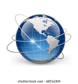 Icon of Earth on a white background The base map is from https://zulu.ssc.nasa.gov/mrsid/