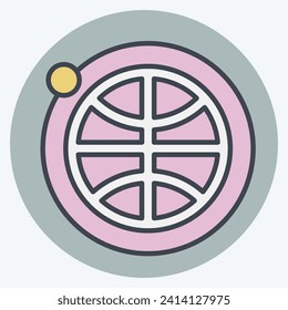 Icon Earth Orbit. related to Satellite symbol. color mate style. simple design editable. simple illustration