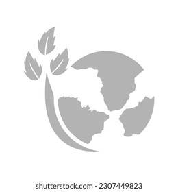 icon of earth, plants, vector illustration