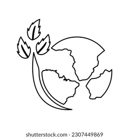 icono de la tierra, plantas, ilustración vectorial