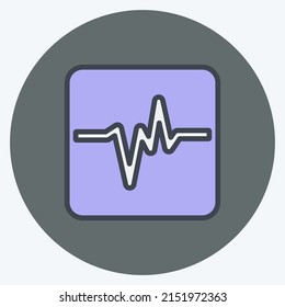 Icono de la lectura del terremoto. adecuado para el símbolo de desastres. estilo mate de color. diseño simple editable. vector de plantilla de diseño. ilustración de símbolo simple