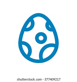 Icon Easter egg blue color with circle holiday icon isolated