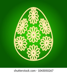 Icon of easter egg with flower pattern