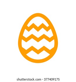 Icon Easter egg orange color with waves holiday icon isolated