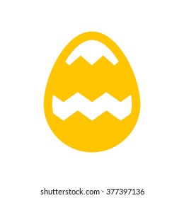 Icon Easter egg yellow color with waves holiday icon isolated