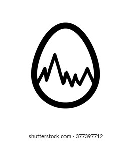 Icon Easter eggs without color Grass Holiday icon